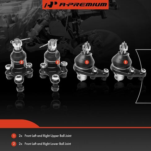 A-Premium Set of 4, Front Upper and Lower Ball Joints Kit, Compatible with Toyota Pickup 1989-1995, RWD in Saudi Arabia