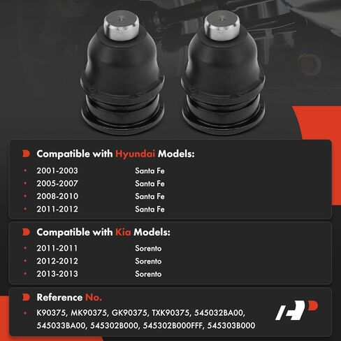 A-Premium 2 x Front Lower Ball Joints, Compatible with Kia Sorento 2011-2013 & Hyundai Santa Fe 2001-2012 in Saudi Arabia