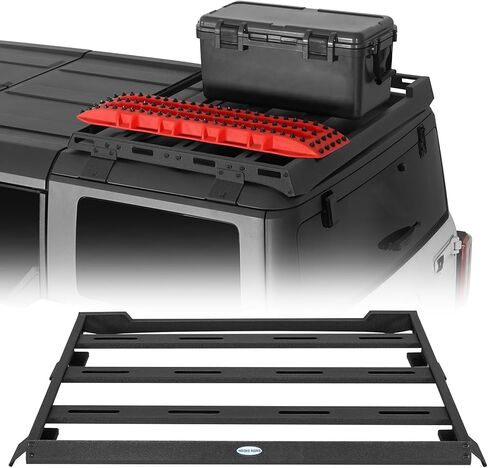 Hooke Road Bronco Half Roof Rack 4 Door for 2021-2025 Ford Bronco 4-Door Hardtop (Exclude Bronco Sport), Overland Roof Basket Cargo Storage, No-Drill Easy Install in Saudi Arabia