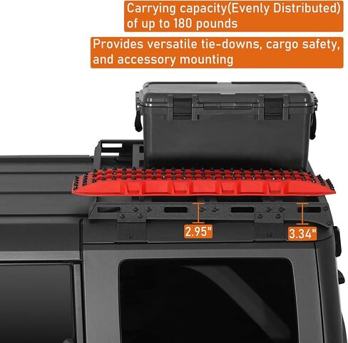 Hooke Road Bronco Half Roof Rack 4 Door for 2021-2025 Ford Bronco 4-Door Hardtop (Exclude Bronco Sport), Overland Roof Basket Cargo Storage, No-Drill Easy Install in Saudi Arabia