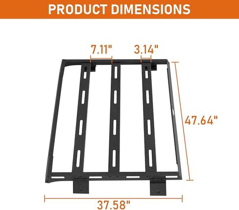 Hooke Road Bronco Half Roof Rack 4 Door for 2021-2025 Ford Bronco 4-Door Hardtop (Exclude Bronco Sport), Overland Roof Basket Cargo Storage, No-Drill Easy Install in Saudi Arabia