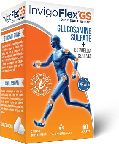 INVIGOFLEX® GS - Glucosamine Sulfate (Shellfish Free, Sodium Free & Vegetarian Safe) Non GMO, Gluten Free - with Boswellia Serrata - Knees, Hands, Back, and Hip Premium Joint Supplement in Kuwait