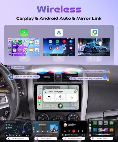 6G+128G 8 Core Android 13 راديو سيارة ستيريو لسيارة Toyota Corolla 2009-2013 Wireless Carplay DSP-36، Rimoody 9 بوصة شاشة لمس GPS WiFi Bluetooth FM/RDS Mirror Link 59-UI Themes كاميرا احتياطية in Saudi Arabia