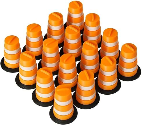 1/64 Scale Commander-Style Traffic Barrels (16 Pack) | Modern Construction Drums for Die-Cast Dioramas & Displays in Saudi Arabia