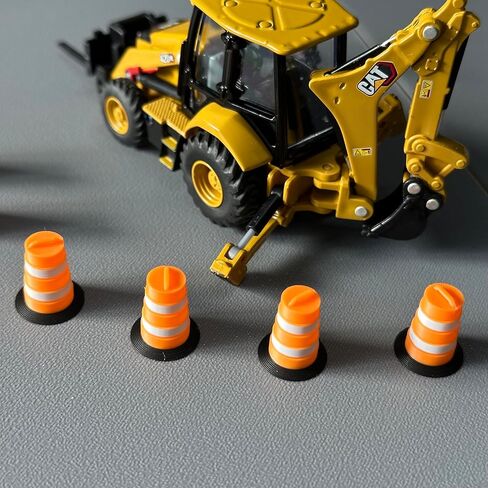 1/64 Scale Commander-Style Traffic Barrels (16 Pack) | Modern Construction Drums for Die-Cast Dioramas & Displays in Saudi Arabia