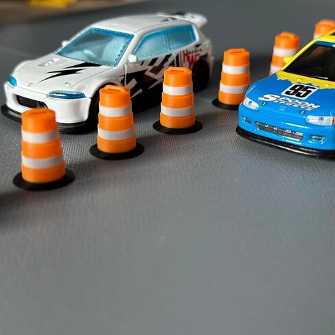 1/64 Scale Commander-Style Traffic Barrels (16 Pack) | Modern Construction Drums for Die-Cast Dioramas & Displays in Saudi Arabia