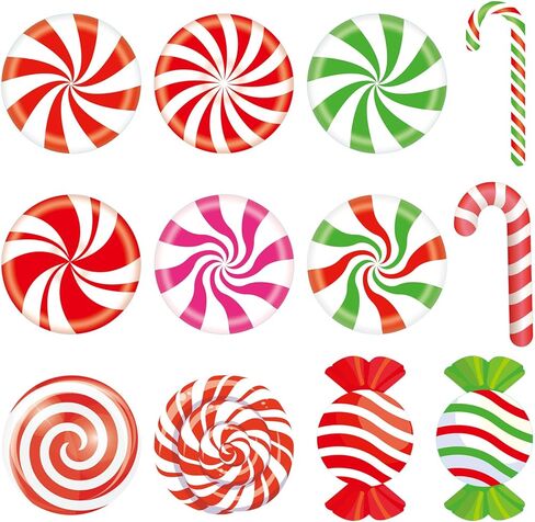 MixTeach 180 Pcs Christmas Candyland Cutouts Paper Candy Cutouts Peppermint Candy Canes Wall Decor with Glue Points for Xmas Birthday Baby Shower Classroom School Bulletin Board Holiday Party Supplies in Saudi Arabia