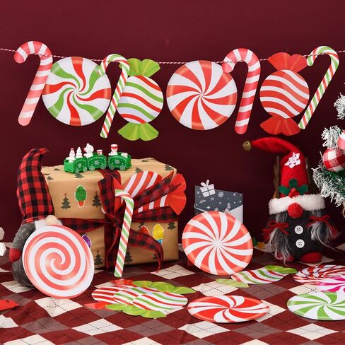 MixTeach 180 Pcs Christmas Candyland Cutouts Paper Candy Cutouts Peppermint Candy Canes Wall Decor with Glue Points for Xmas Birthday Baby Shower Classroom School Bulletin Board Holiday Party Supplies in Saudi Arabia