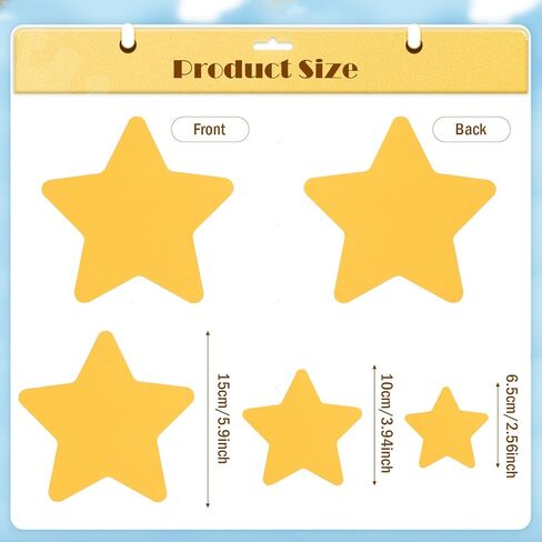 MixTeach 120 Pcs Gold Star Cutouts Assorted Sizes Paper Star Shapes Die Cut 6 4 2.5 Inches Yellow Star Classroom Decoration for Bulletin Board DIY Kids School Craft Projects Party Wall Decoration in Saudi Arabia