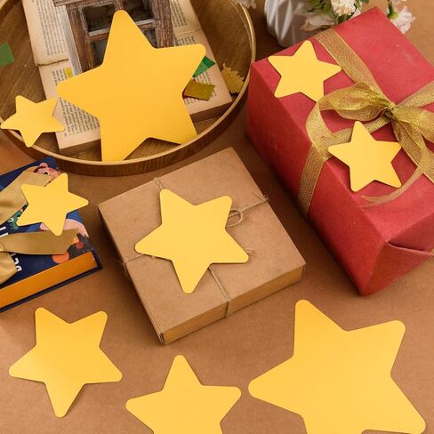 MixTeach 120 Pcs Gold Star Cutouts Assorted Sizes Paper Star Shapes Die Cut 6 4 2.5 Inches Yellow Star Classroom Decoration for Bulletin Board DIY Kids School Craft Projects Party Wall Decoration in Saudi Arabia