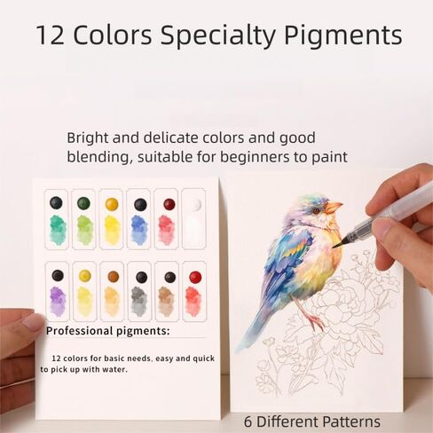 بطاقة رسم تلوين مائية سميكة هدية مصنوعة يدويًا لوازم الرسم للمبتدئين في الطبيعة والمحيط in Kuwait
