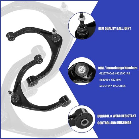 K620634 K621897 Front Upper Control Arm w/Ball Joint Left Right Side Replacement for 2009-2010 DODGE RAM 1500 2011-2018 RAM 1500 2019-2023 RAM 1500 Classic-2pcs set Suspension Kit in Saudi Arabia