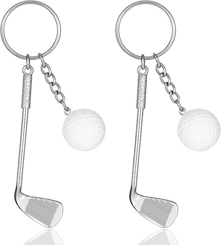 2 PCS Golf Club Keychain, Mini Alloy Golf Keychain Golf Gifts Keychains for Men Women Golfers Golf Ball Keychains Backpack Decorations Birthday Christmas Gifts for Family Sports Golf Lovers in Saudi Arabia