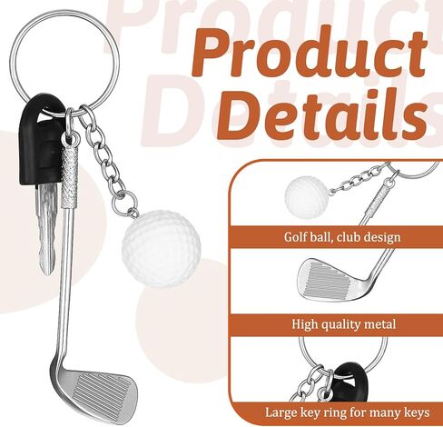 2 PCS Golf Club Keychain, Mini Alloy Golf Keychain Golf Gifts Keychains for Men Women Golfers Golf Ball Keychains Backpack Decorations Birthday Christmas Gifts for Family Sports Golf Lovers in Saudi Arabia