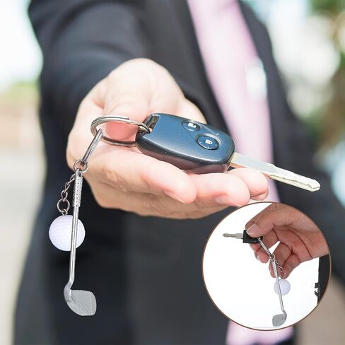 2 PCS Golf Club Keychain, Mini Alloy Golf Keychain Golf Gifts Keychains for Men Women Golfers Golf Ball Keychains Backpack Decorations Birthday Christmas Gifts for Family Sports Golf Lovers in Saudi Arabia