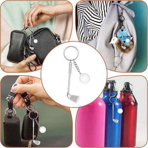 2 PCS Golf Club Keychain, Mini Alloy Golf Keychain Golf Gifts Keychains for Men Women Golfers Golf Ball Keychains Backpack Decorations Birthday Christmas Gifts for Family Sports Golf Lovers in Saudi Arabia