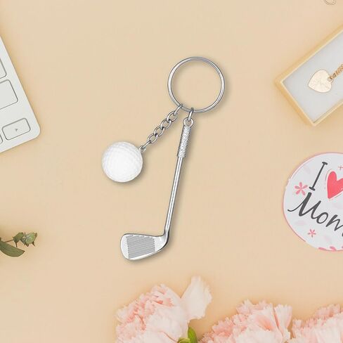 2 PCS Golf Club Keychain, Mini Alloy Golf Keychain Golf Gifts Keychains for Men Women Golfers Golf Ball Keychains Backpack Decorations Birthday Christmas Gifts for Family Sports Golf Lovers in Saudi Arabia