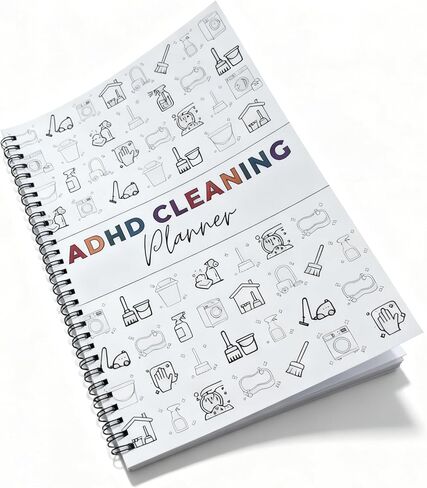 ADHD Cleaning Planner and Organizer, Spiral-Bound Home Management System with Daily, Weekly, Monthly Schedules, Chore Charts, Zone Cleaning Tasks, Laundry Checklist for Adults and Families in Saudi Arabia