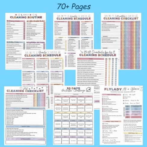 ADHD Cleaning Planner and Organizer, Spiral-Bound Home Management System with Daily, Weekly, Monthly Schedules, Chore Charts, Zone Cleaning Tasks, Laundry Checklist for Adults and Families in Saudi Arabia