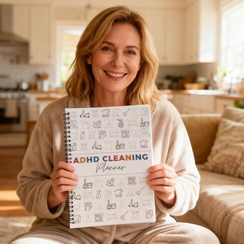 ADHD Cleaning Planner and Organizer, Spiral-Bound Home Management System with Daily, Weekly, Monthly Schedules, Chore Charts, Zone Cleaning Tasks, Laundry Checklist for Adults and Families in Saudi Arabia