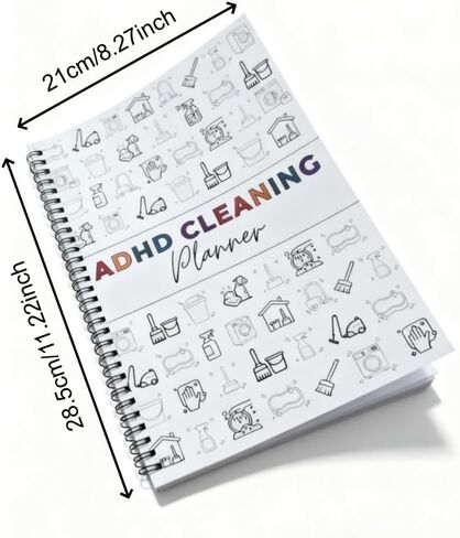 ADHD Cleaning Planner and Organizer, Spiral-Bound Home Management System with Daily, Weekly, Monthly Schedules, Chore Charts, Zone Cleaning Tasks, Laundry Checklist for Adults and Families in Saudi Arabia