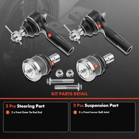 A-Premium Set of 4, Front Lower Ball Joint, Outer Tie Rod End, Compatible with Ford Escape 2001-2009, Mazda Tribute 2001-2009, Mercury Mariner 2005-2009 in Saudi Arabia