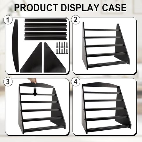 Trading Card Display Stand,5-Tier Bamboo Baseball Card Display Case, 35 pt Sports Card Display for Card Game Collection (Black) in Saudi Arabia