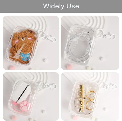 PVC Multifunction Organizer: Earbud Case, Blind Box Doll Transparent Display, Makeup Bag, Travel Essentials Organizer & Travel Bag, Doll is Not Included, Light Pink in Saudi Arabia