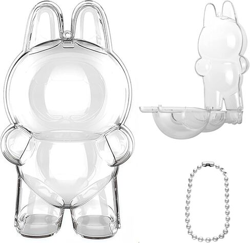 Protective Case Compatible for labubu, PC Plastic Clear Case for Standing Plush Figure Doll, Storage Transparent PC Box, Display Case Cover Organizer, Dustproof Travel Bag, Accessories (Case Only) in Saudi Arabia