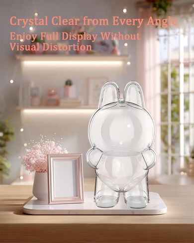 Protective Case Compatible for labubu, PC Plastic Clear Case for Standing Plush Figure Doll, Storage Transparent PC Box, Display Case Cover Organizer, Dustproof Travel Bag, Accessories (Case Only) in Saudi Arabia