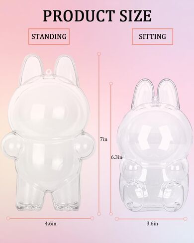 Protective Case Compatible for labubu, PC Plastic Clear Case for Standing Plush Figure Doll, Storage Transparent PC Box, Display Case Cover Organizer, Dustproof Travel Bag, Accessories (Case Only) in Saudi Arabia