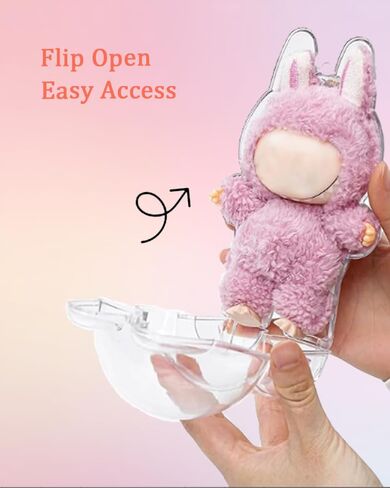 Protective Case Compatible for labubu, PC Plastic Clear Case for Standing Plush Figure Doll, Storage Transparent PC Box, Display Case Cover Organizer, Dustproof Travel Bag, Accessories (Case Only) in Saudi Arabia