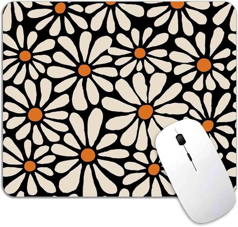 Garden Blooming Flowers Mouse Pad, Colourful Wildflowers Floral Mouse Mat with Waterproof Anti Slip Rubber Mousepad for Desktops, Computers, 9.5 X 7.9 Inch, Blcak in Kuwait