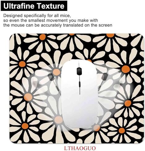 Garden Blooming Flowers Mouse Pad, Colourful Wildflowers Floral Mouse Mat with Waterproof Anti Slip Rubber Mousepad for Desktops, Computers, 9.5 X 7.9 Inch, Blcak in Kuwait