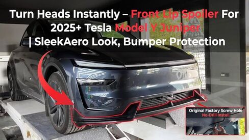 فاصل سبويلر للشفاه الأمامي لسيارة Tesla Model Y 2025 2026 Tesla Model Y ترقية ديناميكية هوائية ممتازة وحماية ممتصة للصدمات 3 قطع (أسود لامع) in Saudi Arabia