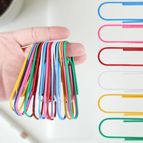 10pcs 4 Inch Jumbo Metal Paper Clips - Extra Large Colorful Office Clips for Documents, Bookmark & Organizing (Random Colors) in Saudi Arabia