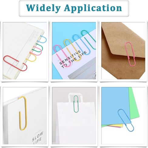 10pcs 4 Inch Jumbo Metal Paper Clips - Extra Large Colorful Office Clips for Documents, Bookmark & Organizing (Random Colors) in Saudi Arabia