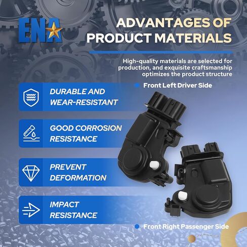 ENA Set of 2 Front Right and Left Door Lock Actuator Compatible with Honda Acura RSX Accord Civic Element Odyssey Pilot CR-V 2001-2011 Replacement for 72155-S5P-A11 72115-S6A-J01 746-301 746-302 in Saudi Arabia