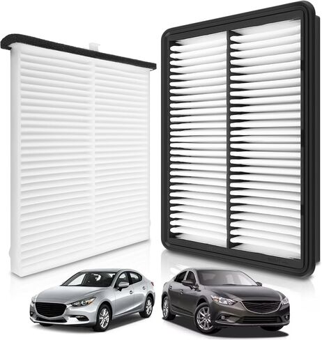 مجموعة فلتر هواء مقصورة المحرك AUTOKAY CA11259 KD45-61-J6X تناسب Mazda CX-5 CX5 2013-2025 لمازدا 3 2014-2018 لمازدا 6 2014-2021 RE# PE07-13-3A0A AF5211 SA11259 KD4561J6X CF3346 VF2056 in Saudi Arabia