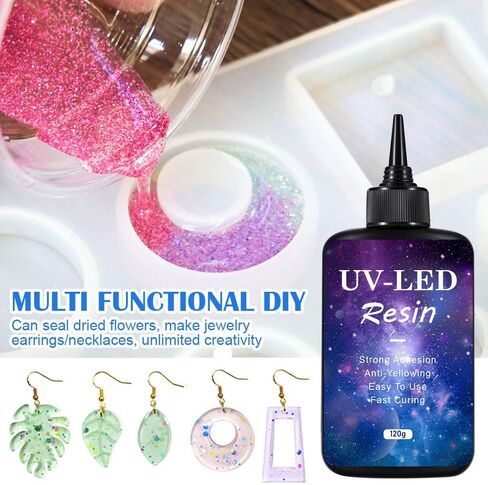 SolaraGlaze UV Resin Jewelry Making Kit with UV Lamp and Casting Tools 360g Crystal Clear&Low Odor DIY Jewelry Making Resin Kits, Resin Starter Kit for Keychain, Hair Clip and Earring in Saudi Arabia