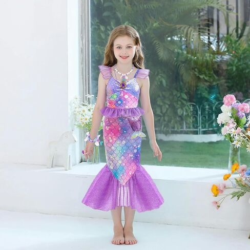 Little Girls Mermaid Princess Costume Dress for Toddler Kids Christmas Gift Party Halloween Cosplay in Saudi Arabia