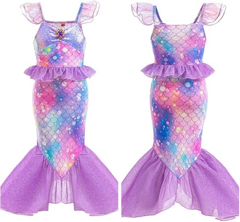 Little Girls Mermaid Princess Costume Dress for Toddler Kids Christmas Gift Party Halloween Cosplay in Saudi Arabia