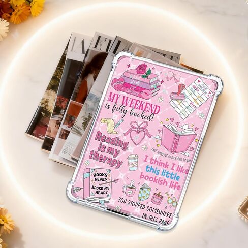 Insert Cardstock for Clear Case - 12 Pcs Library Card Cardstock Inserts Compatible with Kindle Paperwhite 11th-12th, 6.9"X4.8" Pink Bookish Papers for E-Reader Clear Back Cover Accessories in Saudi Arabia