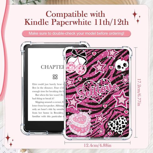 Insert Cardstock for Clear Case - 12 Pcs Library Card Cardstock Inserts Compatible with Kindle Paperwhite 11th-12th, 6.9"X4.8" Pink Bookish Papers for E-Reader Clear Back Cover Accessories in Saudi Arabia