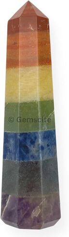 الجملةGemShop 3 بوصة العقيق الأحجار الكريمة المسلة برج جامبو الوجه هالة روك كريستال الطبيعية مصقول الأرض عصا الروح in Kuwait
