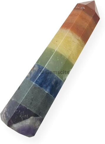 الجملةGemShop 3 بوصة العقيق الأحجار الكريمة المسلة برج جامبو الوجه هالة روك كريستال الطبيعية مصقول الأرض عصا الروح in Kuwait