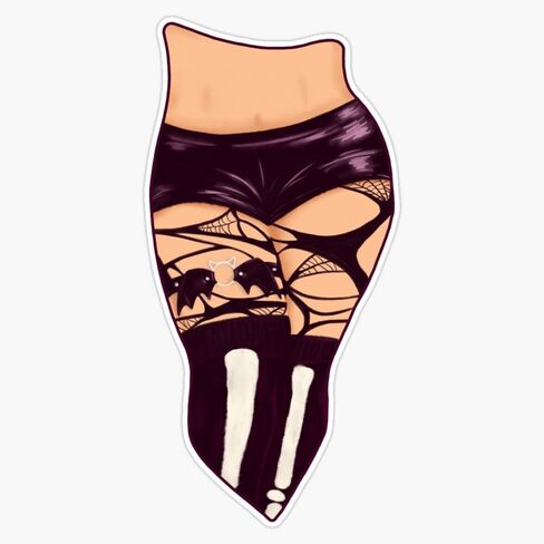 Thick Thighs & Spooky Vibes Pin Up Sticker Vinyl Waterproof Sticker Decal Car Laptop Wall Window Bumper Sticker 5" in Saudi Arabia