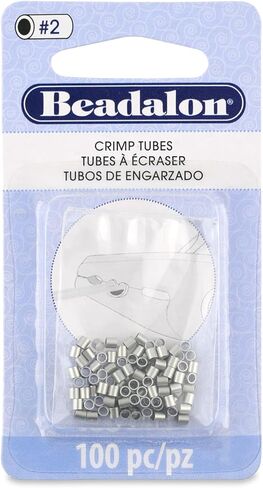 Beadalon Crimp Tubes, Size #1, 0.8 mm/.031 in, I.D., 1.3 mm/.051 in, O.D., Silver Plated, 1.5 g/.05 oz, Approx. 160 pc in Saudi Arabia