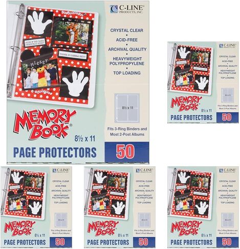 واقيات صفحات سجل القصاصات البانورامية القابلة للطي من C-Line Mini Memory Book، تحميل علوي، 6 × 6 بوصات، 6 صفحات في كل حزمة (05207) in Saudi Arabia