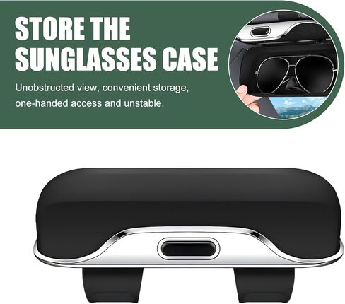 Sunglass Holder for Car Visor, Multi-Functional Auto Sun Visor Eyeglass Holder, Shockproof Dustproof Sunglasses Protective Storage Case, Universal for Vehicle, Sedan, Truck in Saudi Arabia